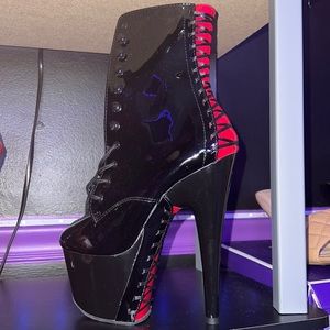 Red bottom lace pleasers